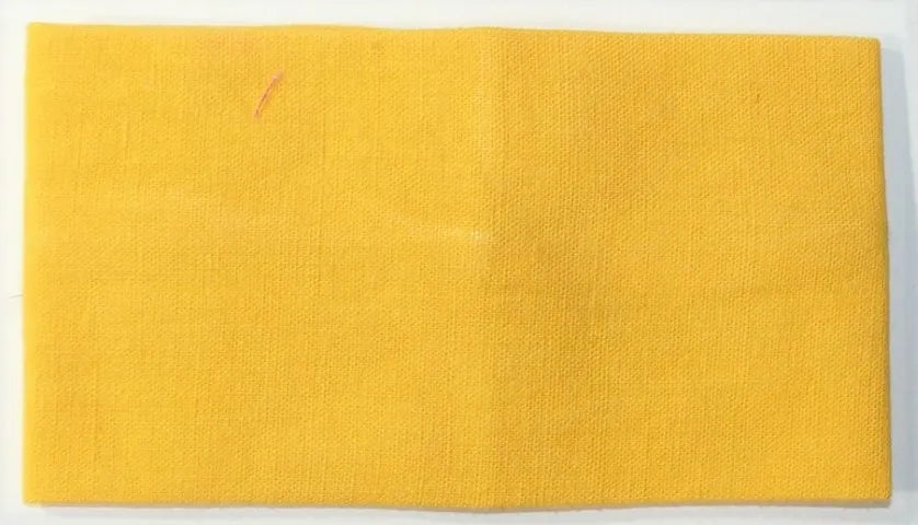 Toile métis vintage (mélange cotton / lin), teinté en jaune canari; tissu utilisé pour la confection de vos rubans de chapeau PapHat