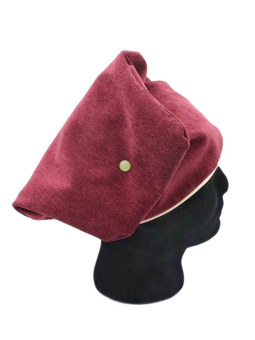 Bonnet "Phrygien" Personnalisé (doublure en satin synthétique) en velours côtelé rouge