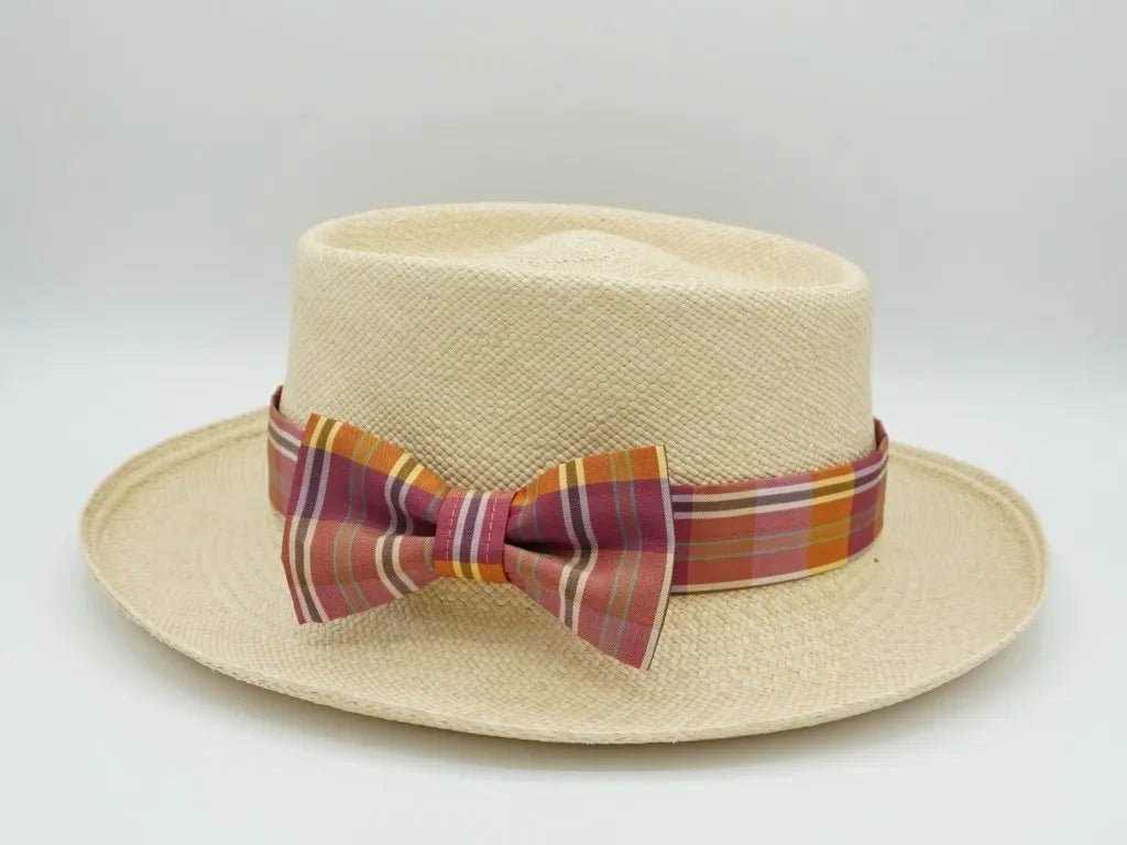 Composez votre ruban de chapeau PapHat en tartan rose