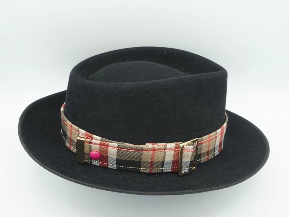 Composez votre ruban de chapeau PapHat en tartan sur homburg