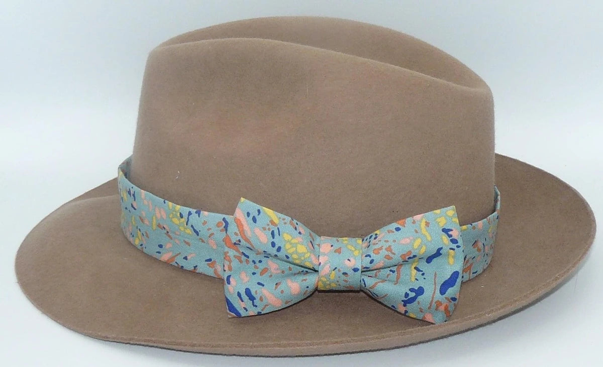 Composez votre ruban de chapeau PapHat en Tissu Fantaisie bleu