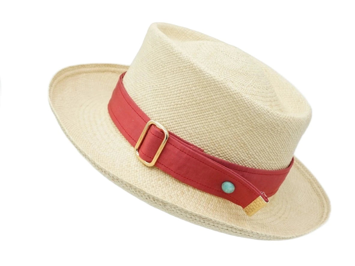 Composez votre ruban de chapeau PapHat Light en soie VillageSilk rouge