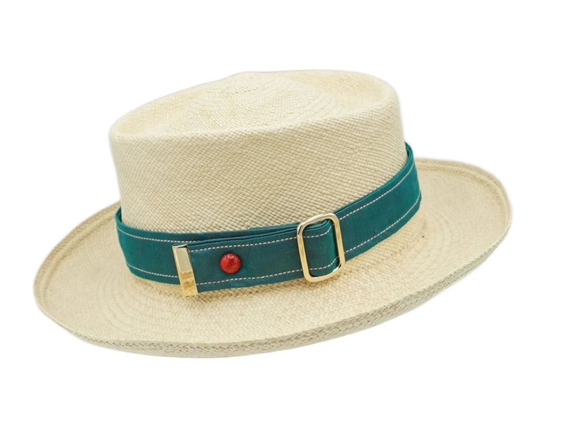 Composez votre ruban de chapeau PapHat Light en soie VillageSilk verte