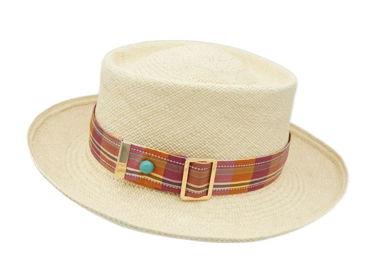 Composez votre ruban de chapeau PapHat Light en tartan sur panama