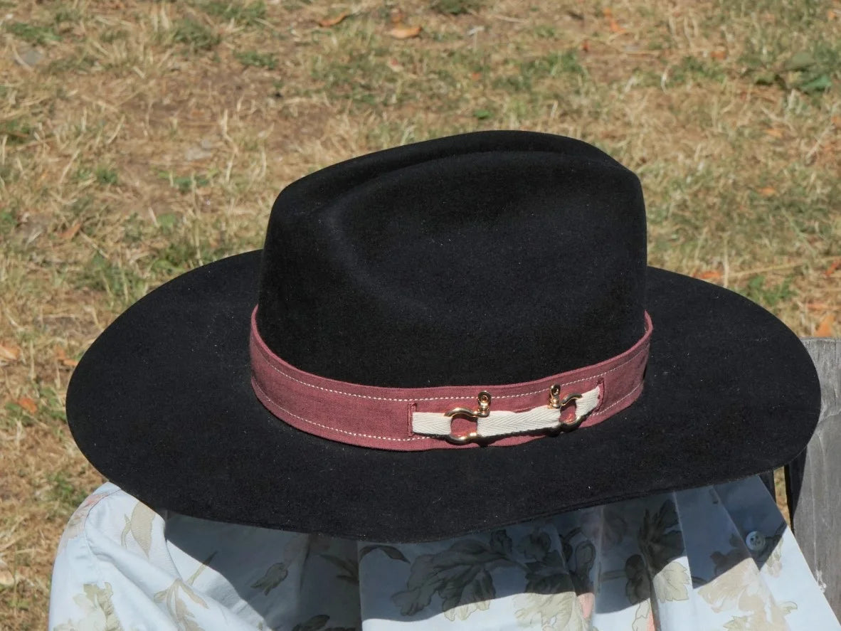 PapHat "Nautique Chic" manilles & toile sur chapeau country