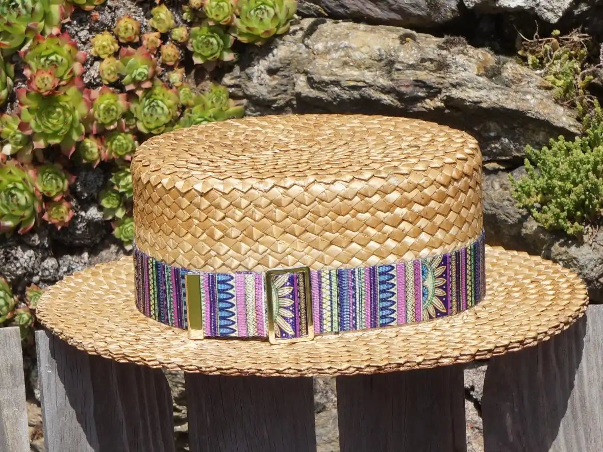 Ruban de chapeau ethnique PapHat Light "Gros Grain 2"sur un canotier