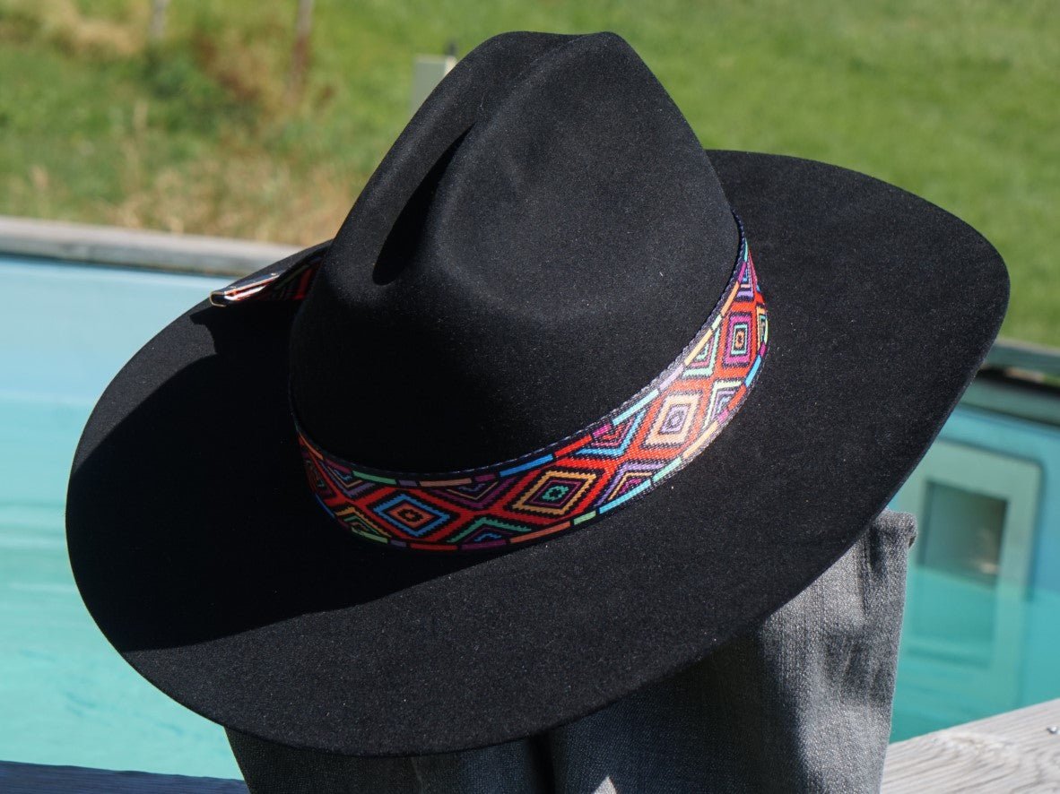 Ruban de chapeau ethnique PapHat Light "Gros Grain 5", sur Stetson cowboy