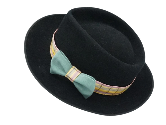 Ruban de Chapeau PapHat "Fraîcheur Menthol" canvas & tartan sur un homburg