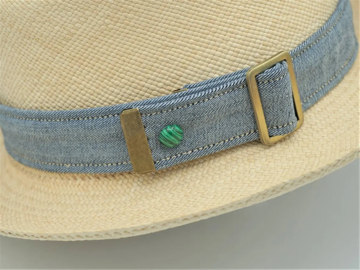 Ruban de chapeau PapHat "Jeans Recyclé", sa boucle ajustable