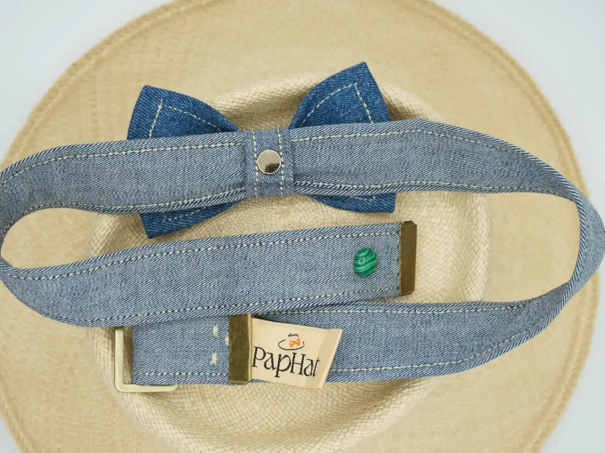 Ruban de chapeau PapHat "Jeans Recyclé", ses finitions raffinées