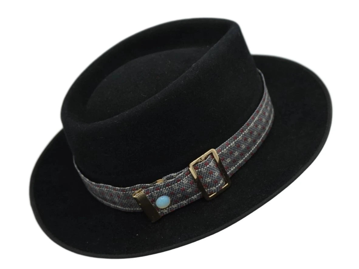 Ruban de chapeau PapHat "Le Classique Chic" en soie grise, côté boucle