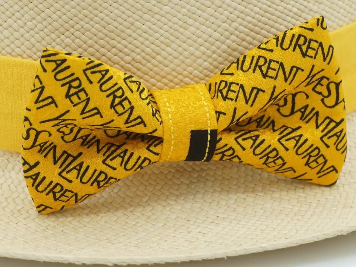 Ruban de chapeau PapHat Yves Saint Laurent, vue du noeud papillon