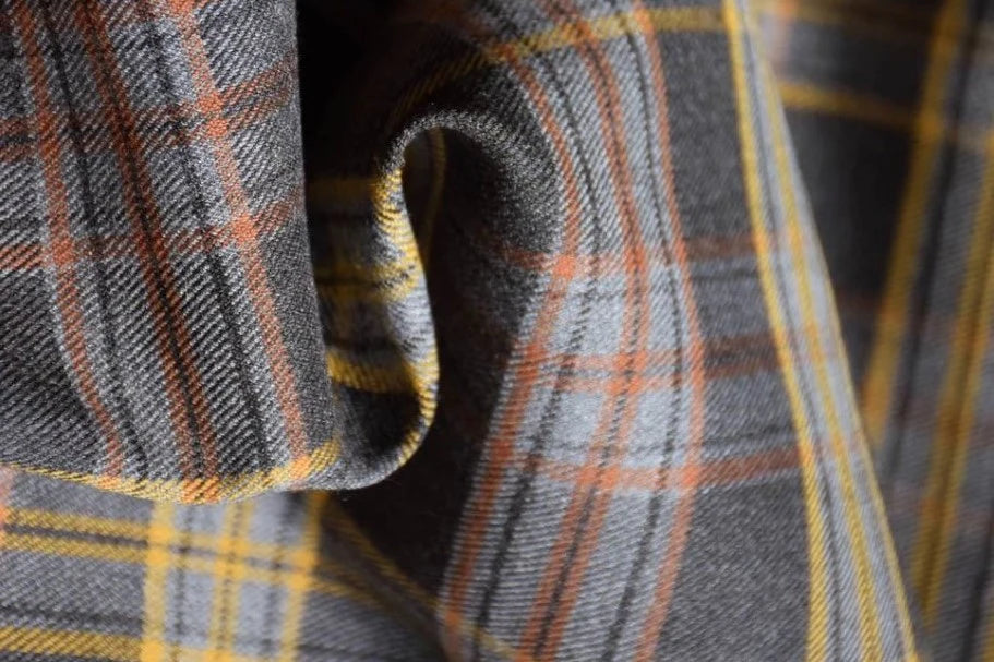 Grey & Ochre Scottish Fabric